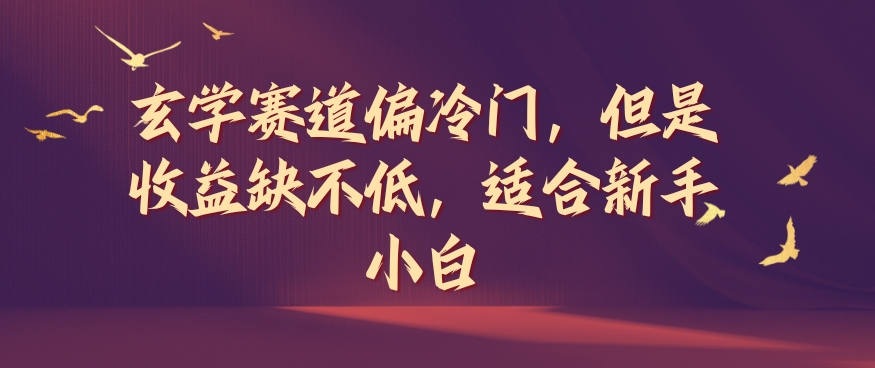 玄学赛道偏冷门，但是收益缺不低，适合新手小白【揭秘】-泱泱学习社