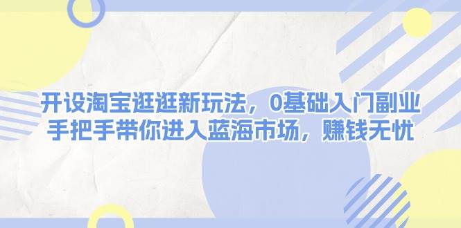 开设淘宝逛逛新玩法，0基础入门副业，手把手带你进入蓝海市场，赚钱无忧-泱泱学习社