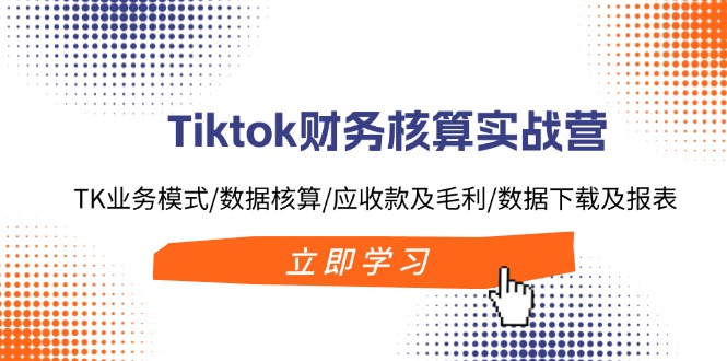 Tiktok财务核算实战营：TK业务模式/数据核算/应收款及毛利/数据下载及报表-泱泱学习社