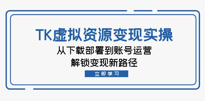 TK虚拟资料变现实操：从下载部署到账号运营，解锁变现新路径-泱泱学习社