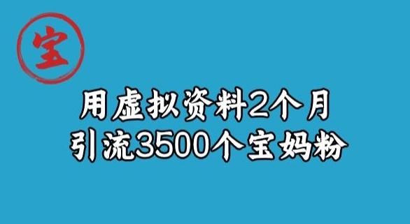宝哥虚拟资料项目，2个月引流3500个宝妈粉-泱泱学习社