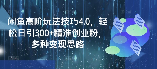 闲鱼高阶玩法技巧4.0，轻松日引300+精准创业粉，多种变现思路-泱泱学习社