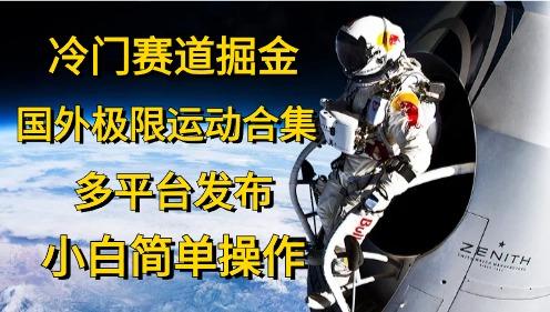 冷门赛道掘金，国外极限运动视频合集，多平台发布，小白简单操作-泱泱学习社