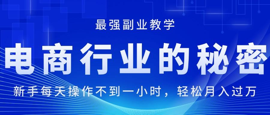 电商行业的秘密，新手每天操作不到一小时，月入过万轻轻松松，最强副业…-泱泱学习社