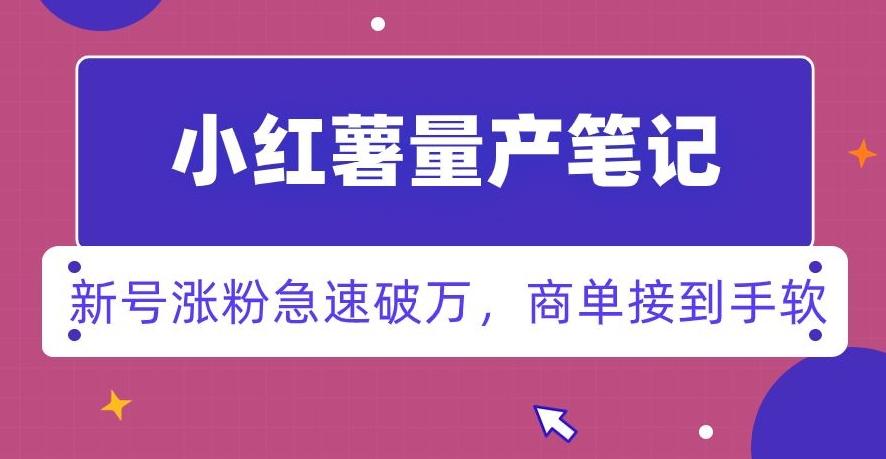 小红书量产笔记，一分种一条笔记，新号涨粉急速破万，新黑马赛道，商单接到手软【揭秘】-泱泱学习社