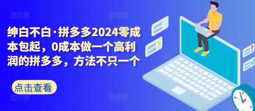 拼多多2024零成本包起，0成本做一个高利润的拼多多，方法不只一个-泱泱学习社