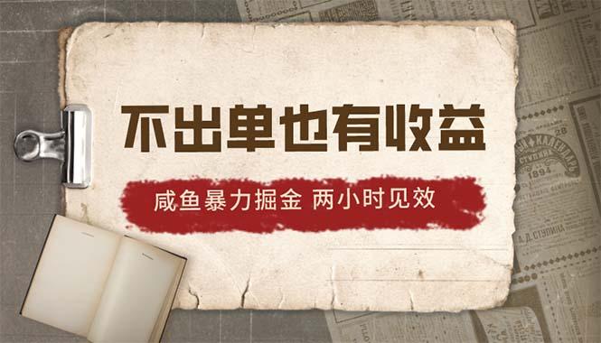 2024咸鱼暴力掘金，不出单也有收益，两小时见效，当天突破500+-泱泱学习社