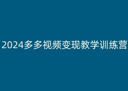 2024多多视频变现教学训练营，新手保姆级教程，适合新手小白-泱泱学习社