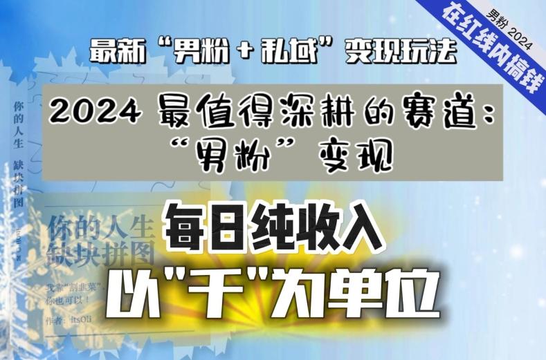 【私域流量最值钱】把“男粉”流量打到手，你便有无数种方法可以轻松变现，每日纯收入以“千”为单位-泱泱学习社
