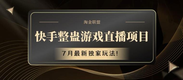 快手整蛊游戏直播项目，7月最新独家玩法【揭秘】-泱泱学习社