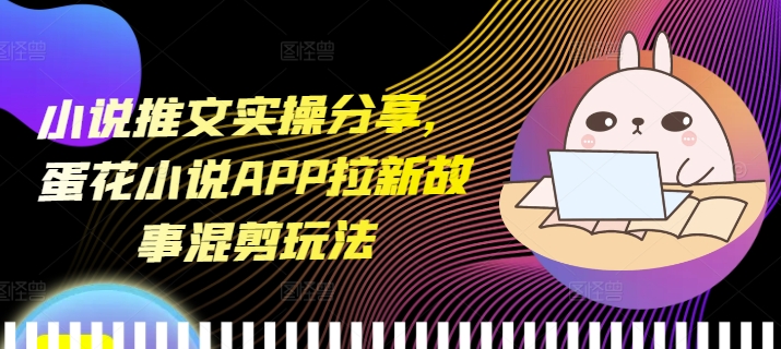 小说推文实操分享，蛋花小说APP拉新故事混剪玩法-泱泱学习社
