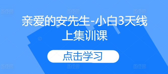 亲爱的安先生-小白3天线上集训课-泱泱学习社