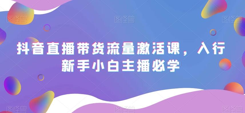 抖音直播带货流量激活课，入行新手小白主播必学-泱泱学习社