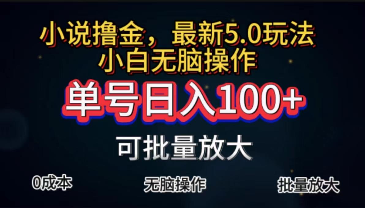 全自动小说撸金，单号日入100+小白轻松上手，无脑操作-泱泱学习社