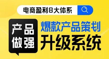 电商盈利8大体系 ·产品做强​爆款产品策划系统升级线上课，全盘布局更能实现利润突破-泱泱学习社