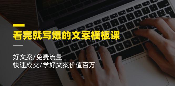 看完就 写爆的文案模板课，好文案/免费流量/快速成交/学好文案价值百万-泱泱学习社