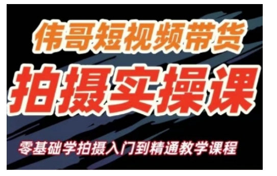 短视频带货拍摄实操课，零基础学拍摄入门到精通教学-泱泱学习社