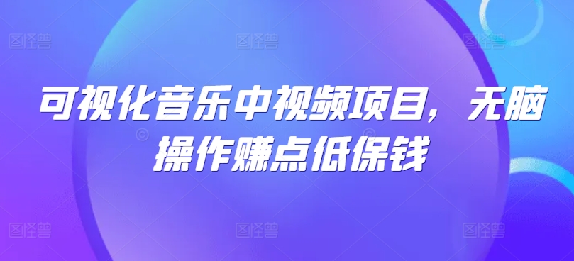 可视化音乐中视频项目，无脑操作赚点低保钱-泱泱学习社