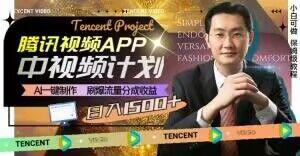 冷门项目，腾讯视频中视频计划，AI一键制作，刷爆流量分成，日收益2000+【揭秘】-泱泱学习社