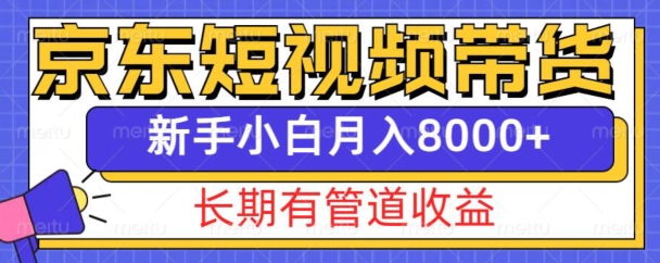 京东短视频带货新玩法，长期管道收益，新手也能月入8000+-泱泱学习社