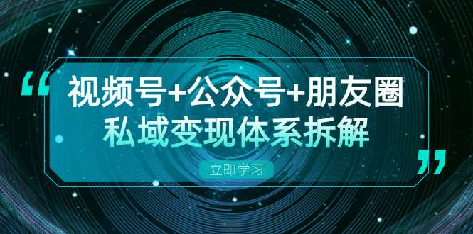 视频号+公众号+朋友圈私域变现体系拆解，全体平台流量枯竭下的应对策略-泱泱学习社