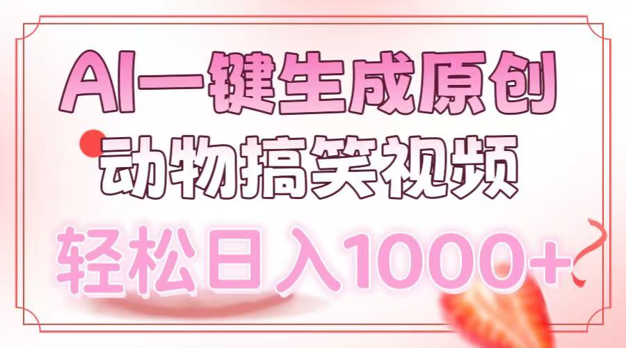 AI一键生成原创动物搞笑视频，轻松日入1000+-泱泱学习社