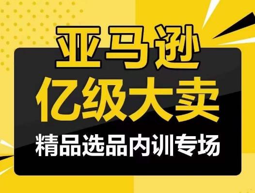 亚马逊亿级大卖-精品选品内训专场，亿级卖家分享选品成功之道-泱泱学习社
