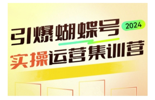 引爆蝴蝶号实操运营，助力你深度掌握蝴蝶号运营，实现高效实操，开启流量变现之路-泱泱学习社