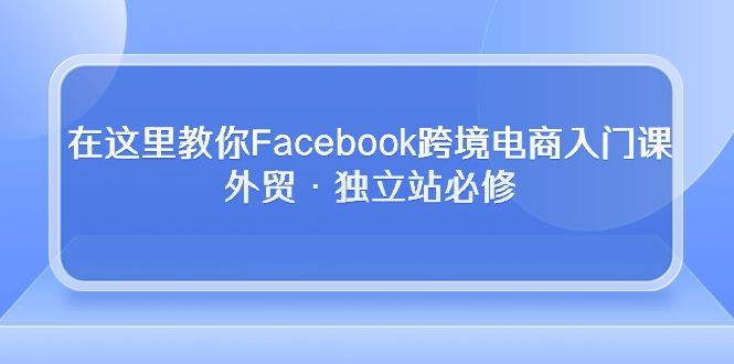 在这里教你Facebook跨境电商入门课，外贸·独立站必修-泱泱学习社