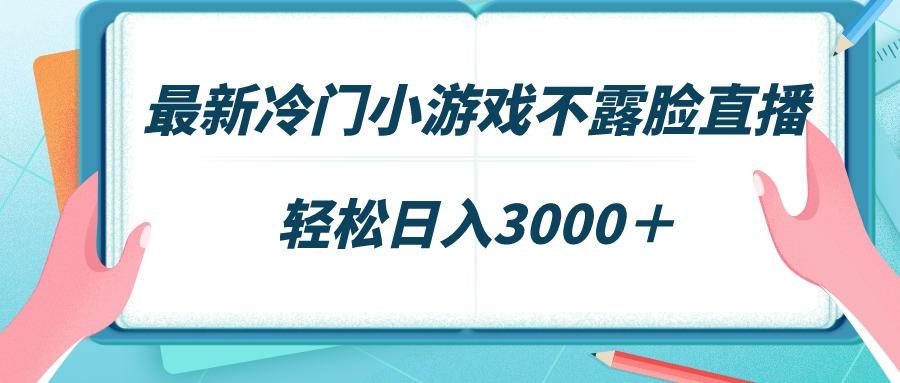最新冷门小游戏不露脸直播，场观稳定几千，轻松日入3000＋-泱泱学习社