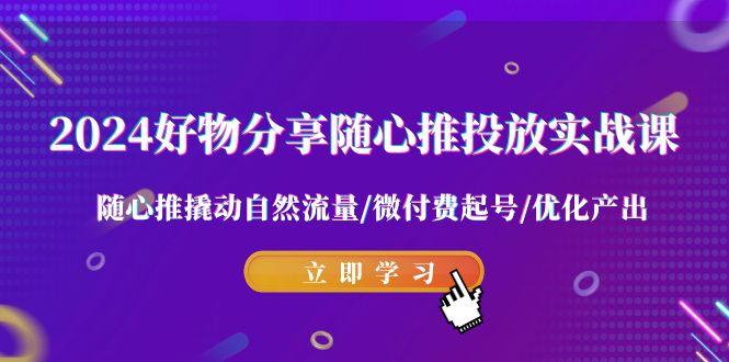 2024好物分享-随心推投放实战课 随心推撬动自然流量/微付费起号/优化产出-泱泱学习社