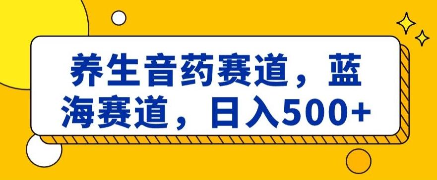 养生音药赛道，蓝海赛道，日入500+【揭秘】-泱泱学习社