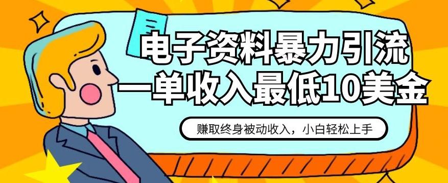 电子资料暴力引流，一单最低10美金，赚取终身被动收入，保姆级教程【揭秘】-泱泱学习社
