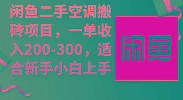 (9539期)闲鱼二手空调搬砖项目，一单收入200-300，适合新手小白上手-泱泱学习社