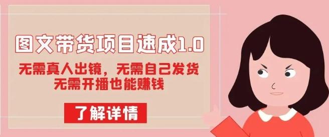 图文带货项目速成1.0：无需真人出镜，无需自己发货，无需开播也能赚钱！-泱泱学习社