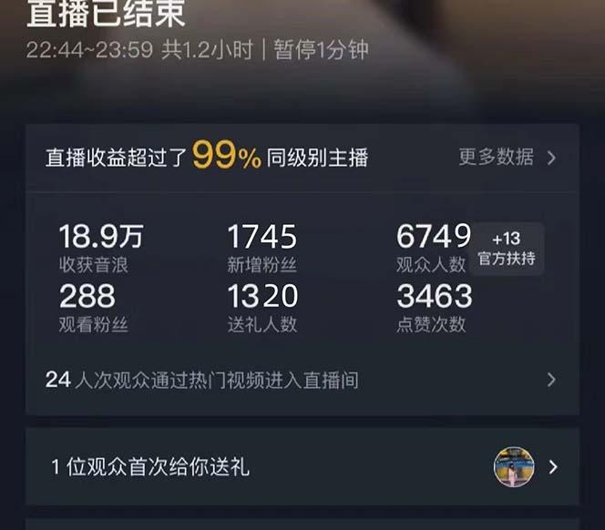抖音美女直播，单场收益7000+,新手小白也可操作-泱泱学习社
