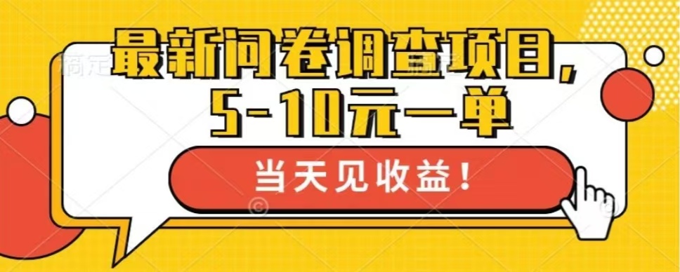 最新问卷调查项目，单日零撸100＋-泱泱学习社