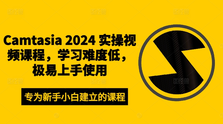 Camtasia 2024 实操视频课程，学习难度低，极易上手使用-泱泱学习社