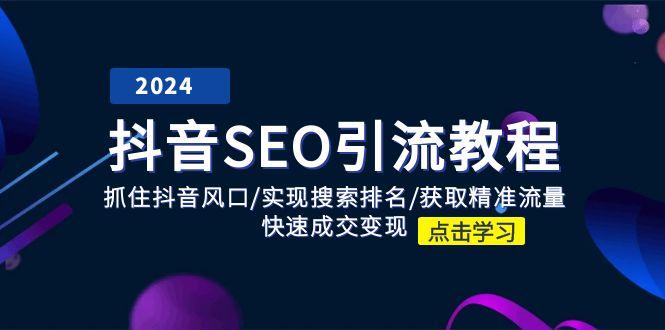 抖音 SEO引流教程：抓住抖音风口/实现搜索排名/获取精准流量/快速成交变现-泱泱学习社
