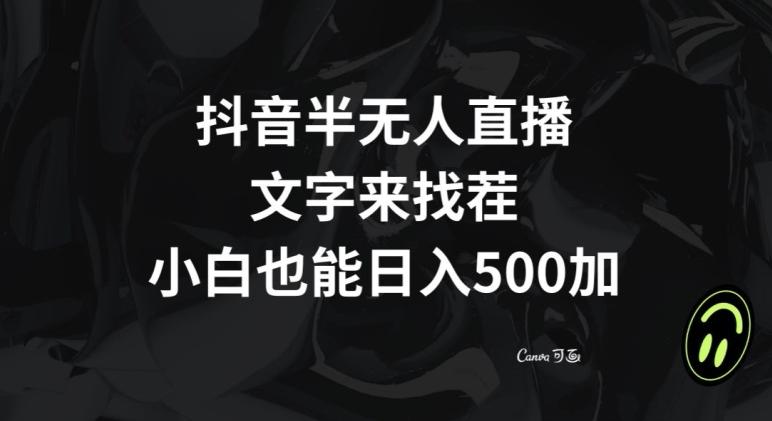 抖音半无人直播，文字来找茬小游戏，每天收益500+【揭秘】-泱泱学习社