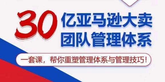 30亿亚马逊大卖团队管理体系，一套课，帮你重塑管理体系与管理技巧-泱泱学习社