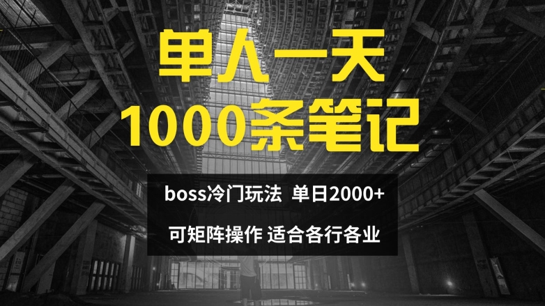 单人一天1000条笔记，日入2000+，BOSS直聘的正确玩法【揭秘】-泱泱学习社