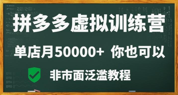拼多多虚拟电商训练营月入30000+你也行，暴利稳定长久，副业首选-泱泱学习社