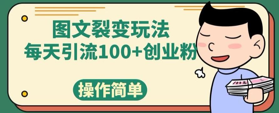 图文裂变玩法，每天引流100+创业粉，操作简单-泱泱学习社
