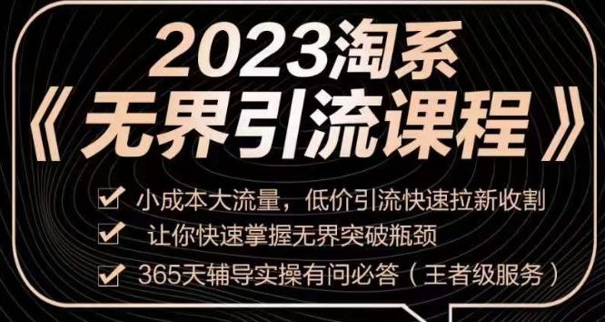 2023淘系无界引流实操课程，​小成本大流量，低价引流快速拉新收割，让你快速掌握无界突破瓶颈-泱泱学习社
