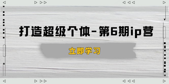打造 超级个体-第6期ip营：商业认知,产品设计,成交演练,解决知识变现难题-泱泱学习社