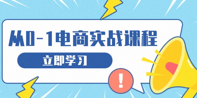 从零做电商实战课程，教你如何获取访客、选品布局，搭建基础运营团队-泱泱学习社
