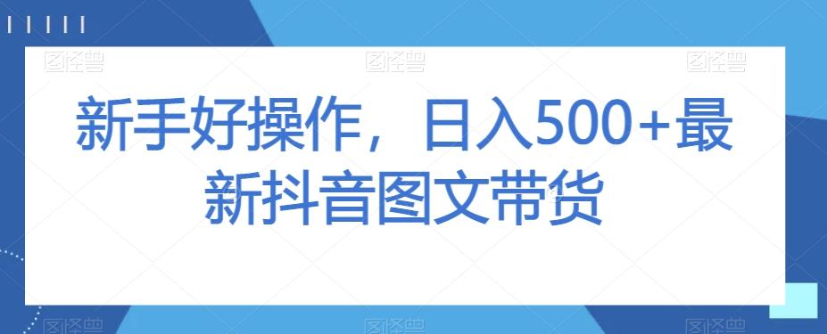 新手好操作，日入500+最新抖音图文带货【揭秘】-泱泱学习社