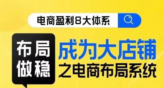 八大体系布局篇·布局做稳，成为大店的电商布局线上课-泱泱学习社