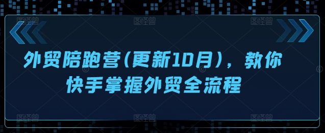 外贸陪跑营(更新10月)，教你快手掌握外贸全流程-泱泱学习社